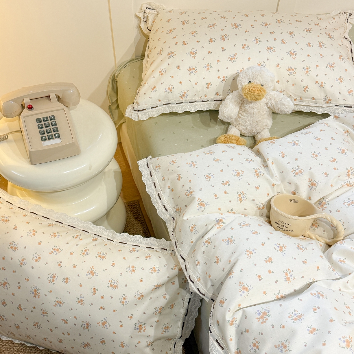 91家纺网 家纺一手货源 找家纺 壹和 2026新款全棉法式小清新复古碎花四件套 芙兰