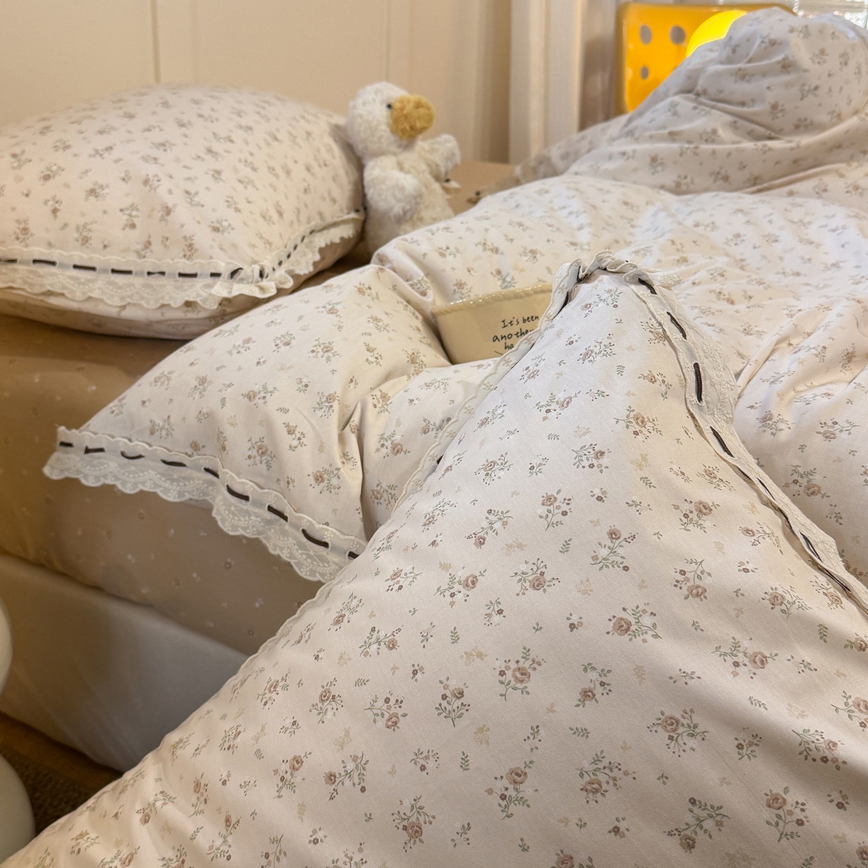 91家纺网 家纺一手货源 找家纺 壹和 2026新款全棉法式小清新复古碎花四件套 温婉