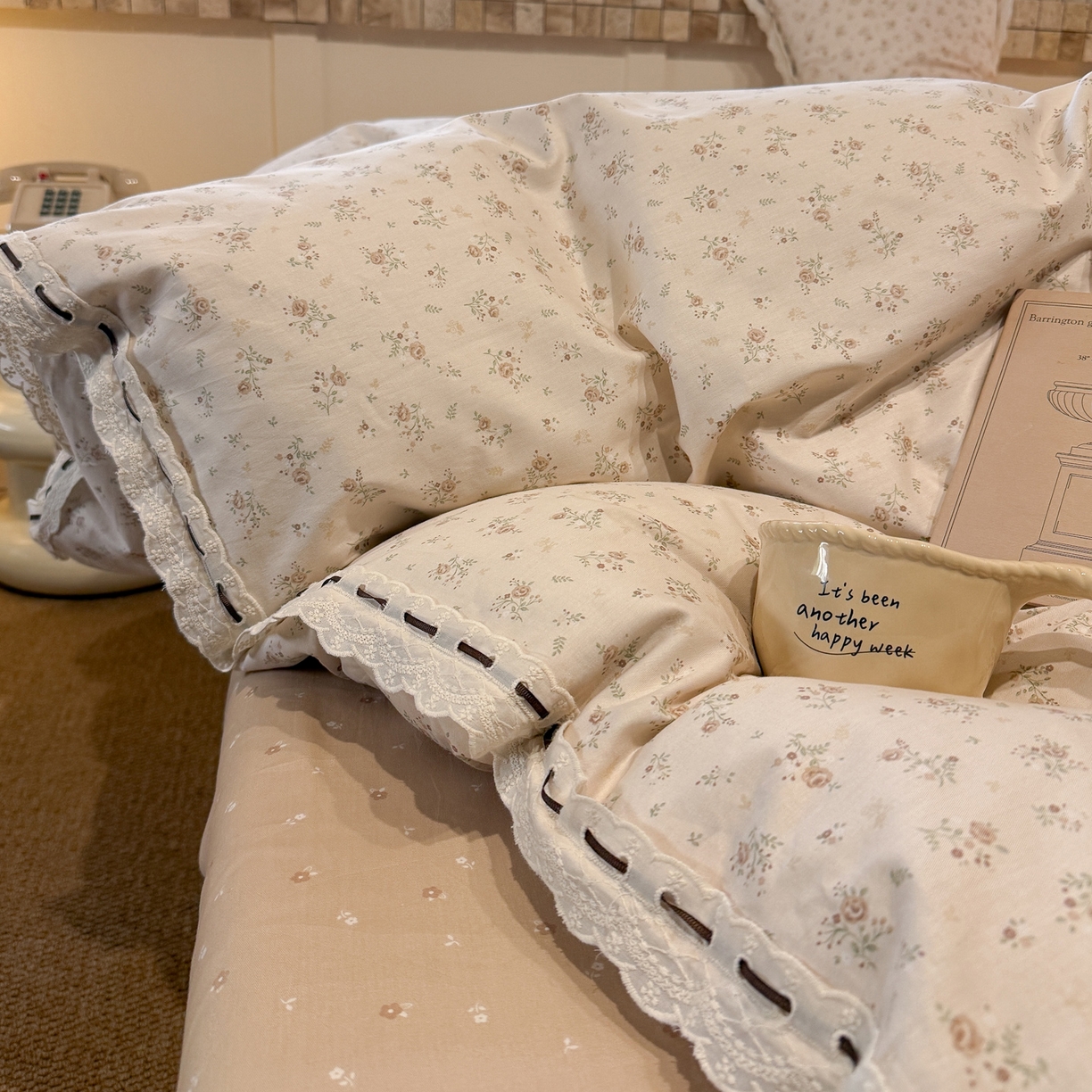 91家纺网 家纺一手货源 找家纺 壹和 2026新款全棉法式小清新复古碎花四件套 温婉