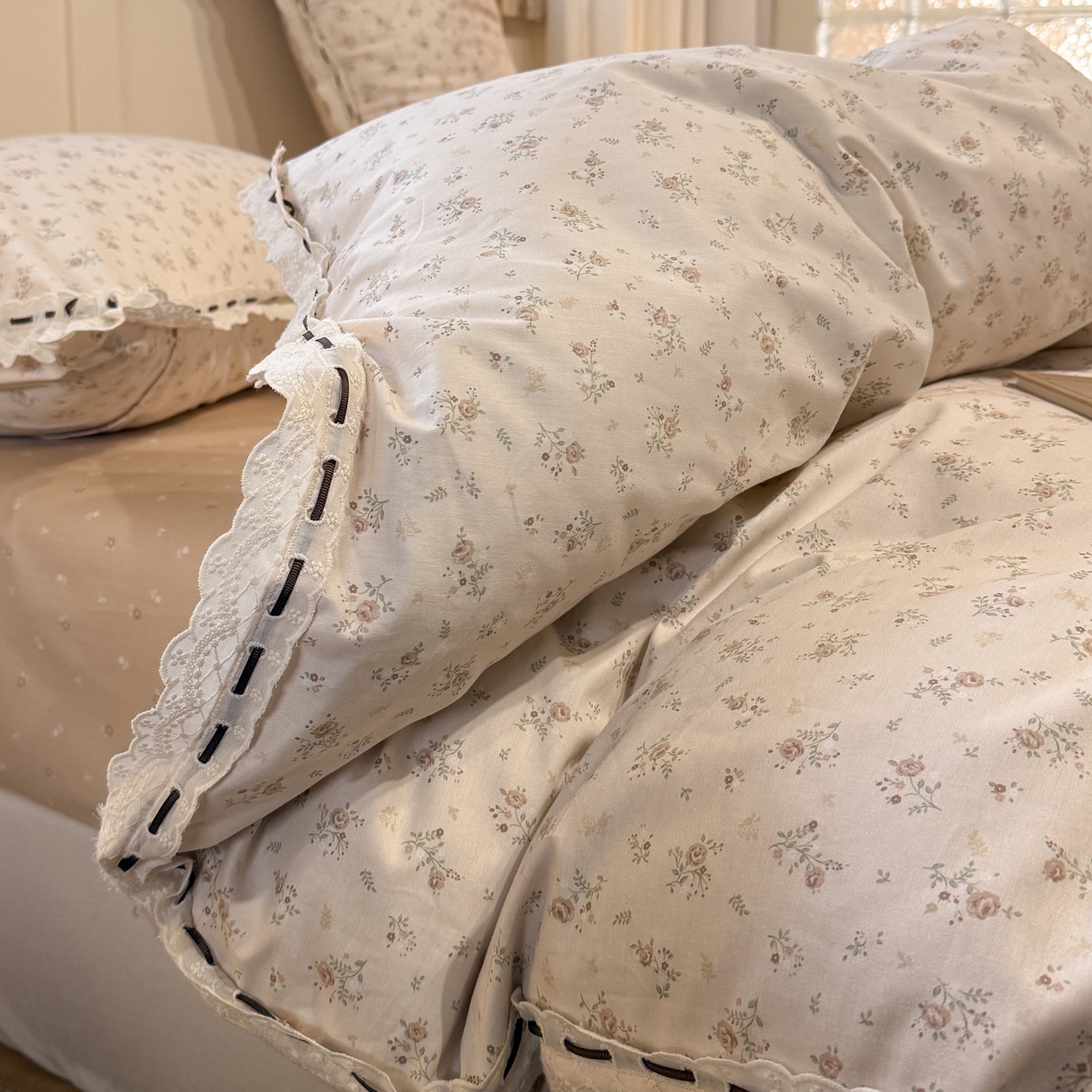 91家纺网 家纺一手货源 找家纺 壹和 2026新款全棉法式小清新复古碎花四件套 温婉