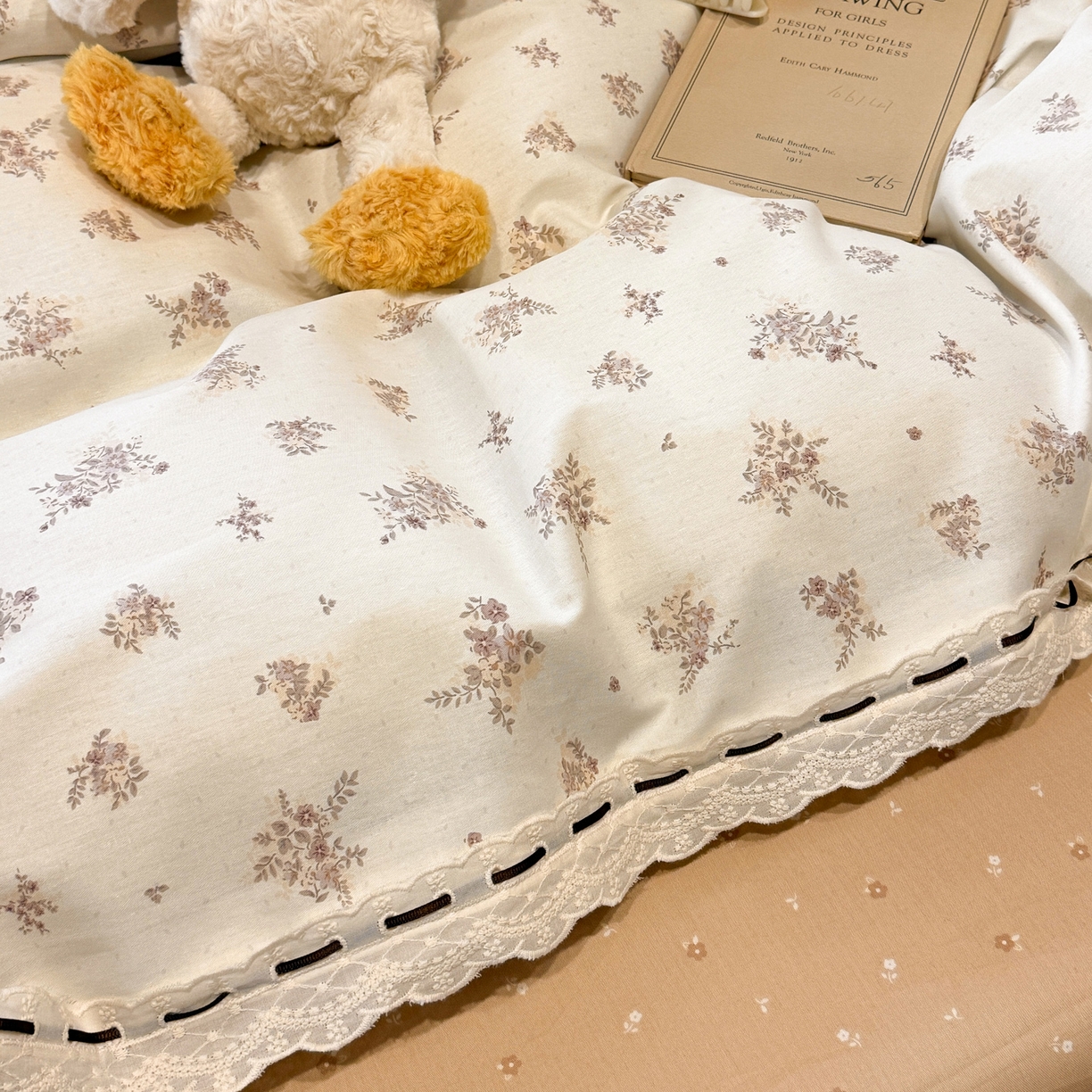 91家纺网 家纺一手货源 找家纺 壹和 2026新款全棉法式小清新复古碎花四件套 夜茉莉