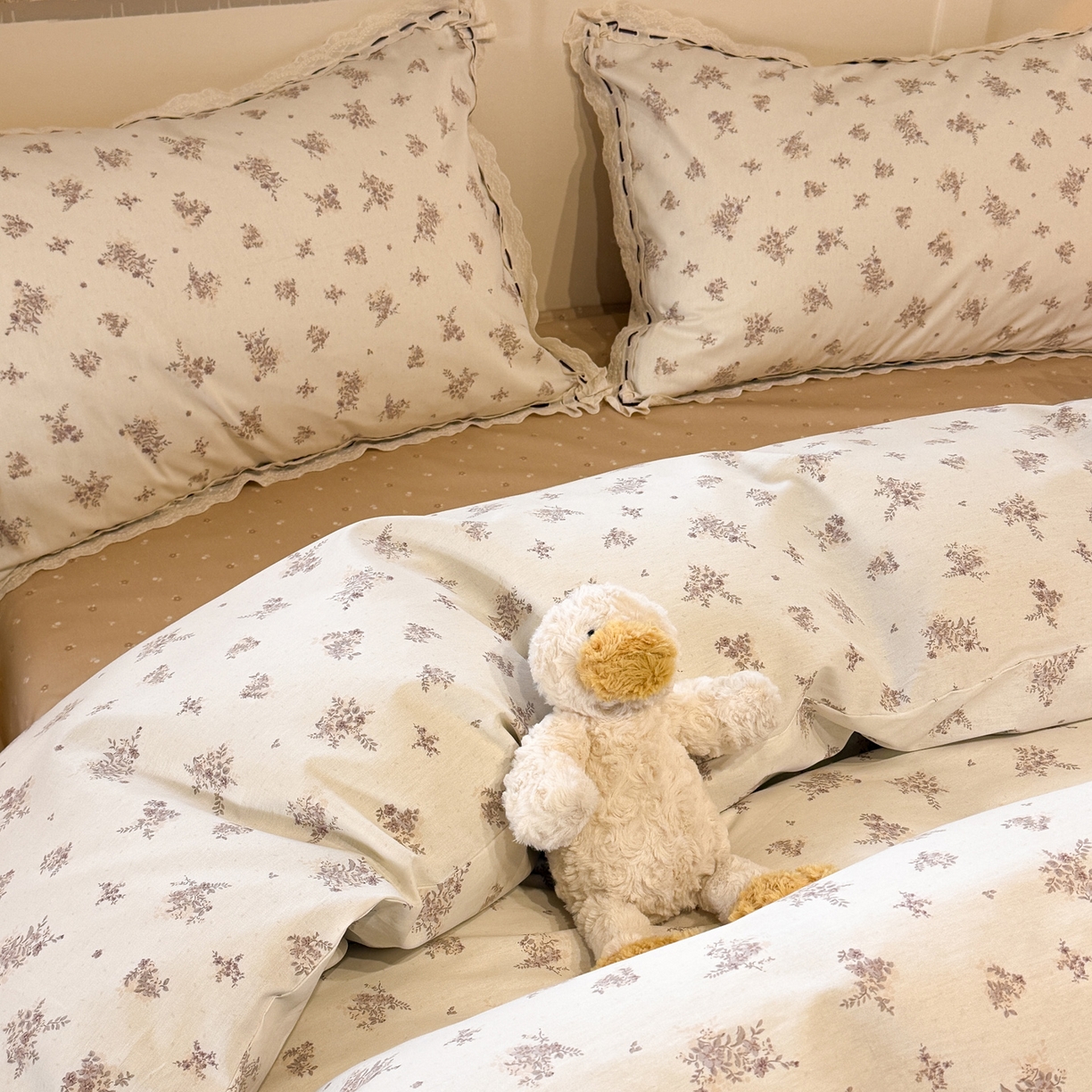 91家纺网 家纺一手货源 找家纺 壹和 2026新款全棉法式小清新复古碎花四件套 夜茉莉