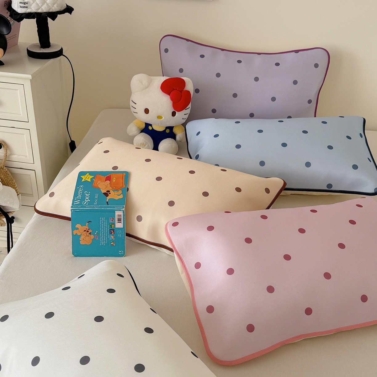 91家纺网 家纺一手货源 找家纺 （总）美乐迪家纺 2026春夏新款水光冰丝凉席席子-波点系列