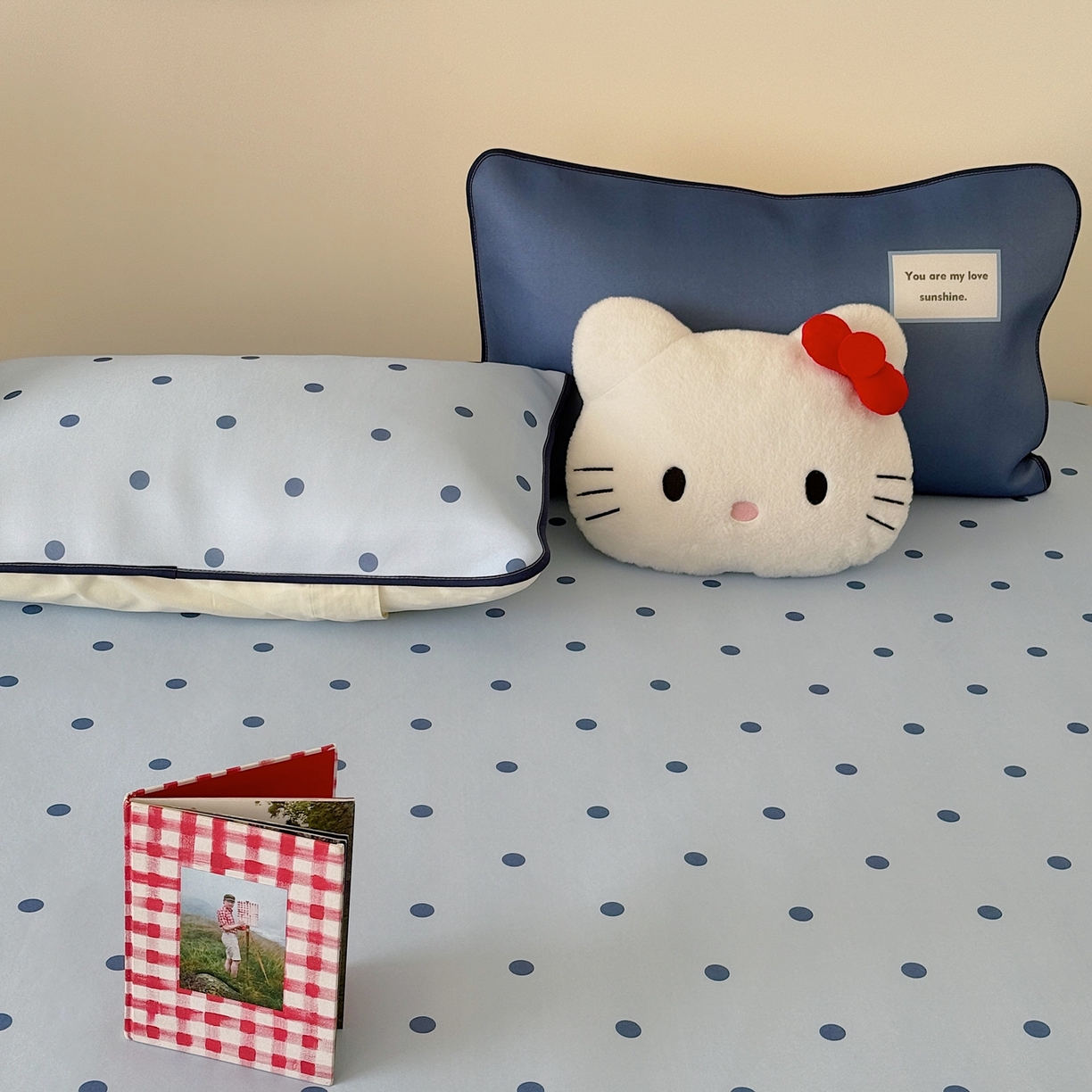 91家纺网 家纺一手货源 找家纺 美乐迪家纺 2026春夏新款水光冰丝凉席席子-波点系列 波点蓝