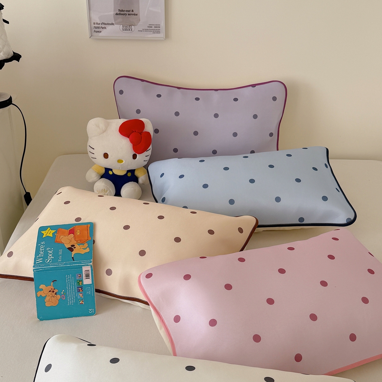 91家纺网 家纺一手货源 找家纺 美乐迪家纺 2026春夏新款水光冰丝凉席席子-波点系列 组合图仅供展示不可下单