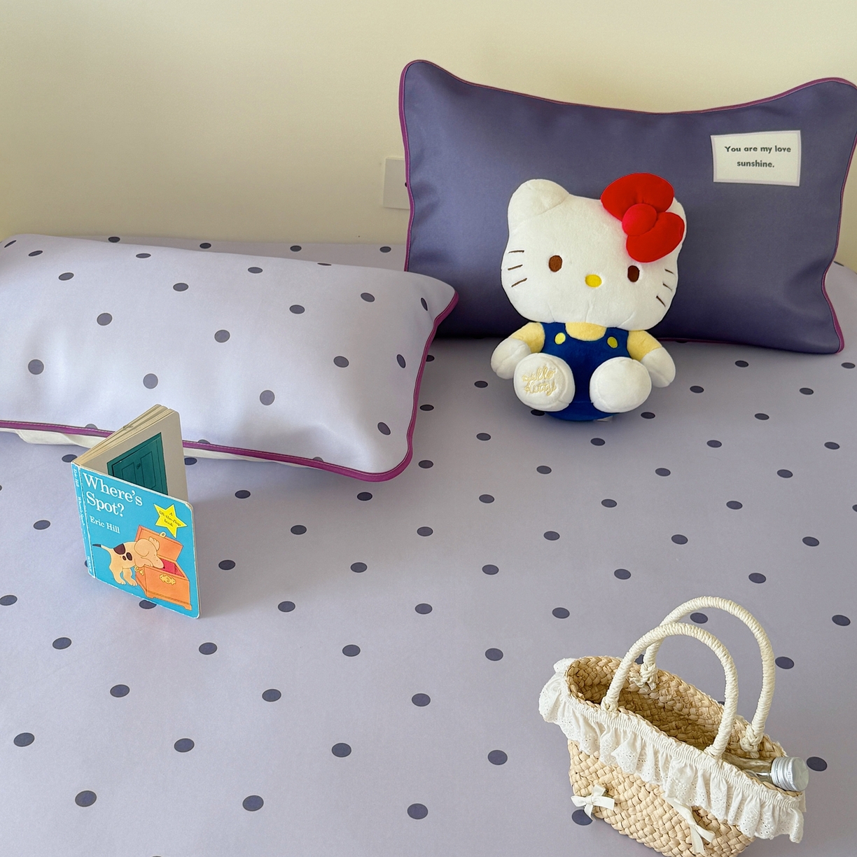 91家纺网 家纺一手货源 找家纺 美乐迪家纺 2026春夏新款水光冰丝凉席席子-波点系列 波点紫