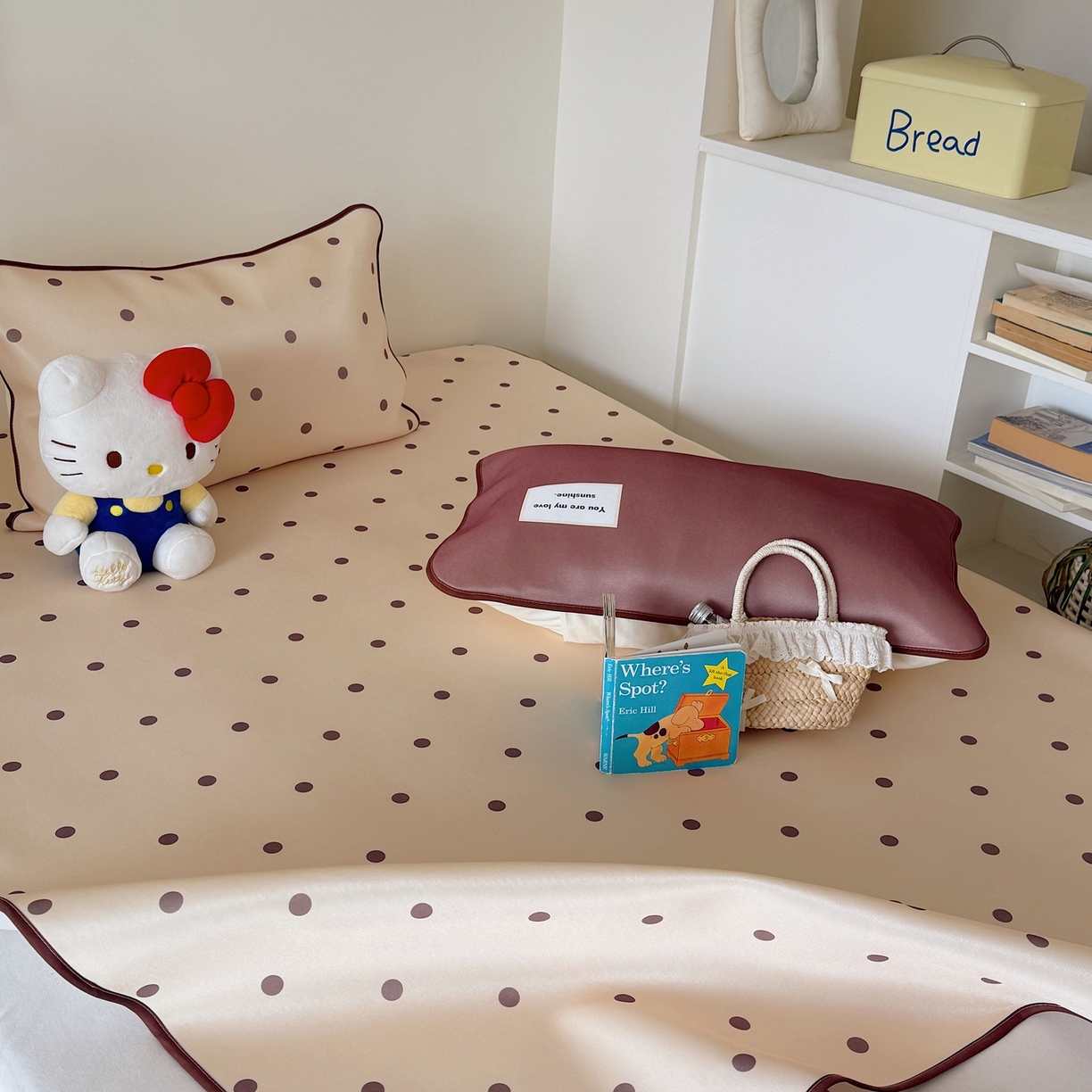 91家纺网 家纺一手货源 找家纺 美乐迪家纺 2026春夏新款水光冰丝凉席席子-波点系列 波点咖