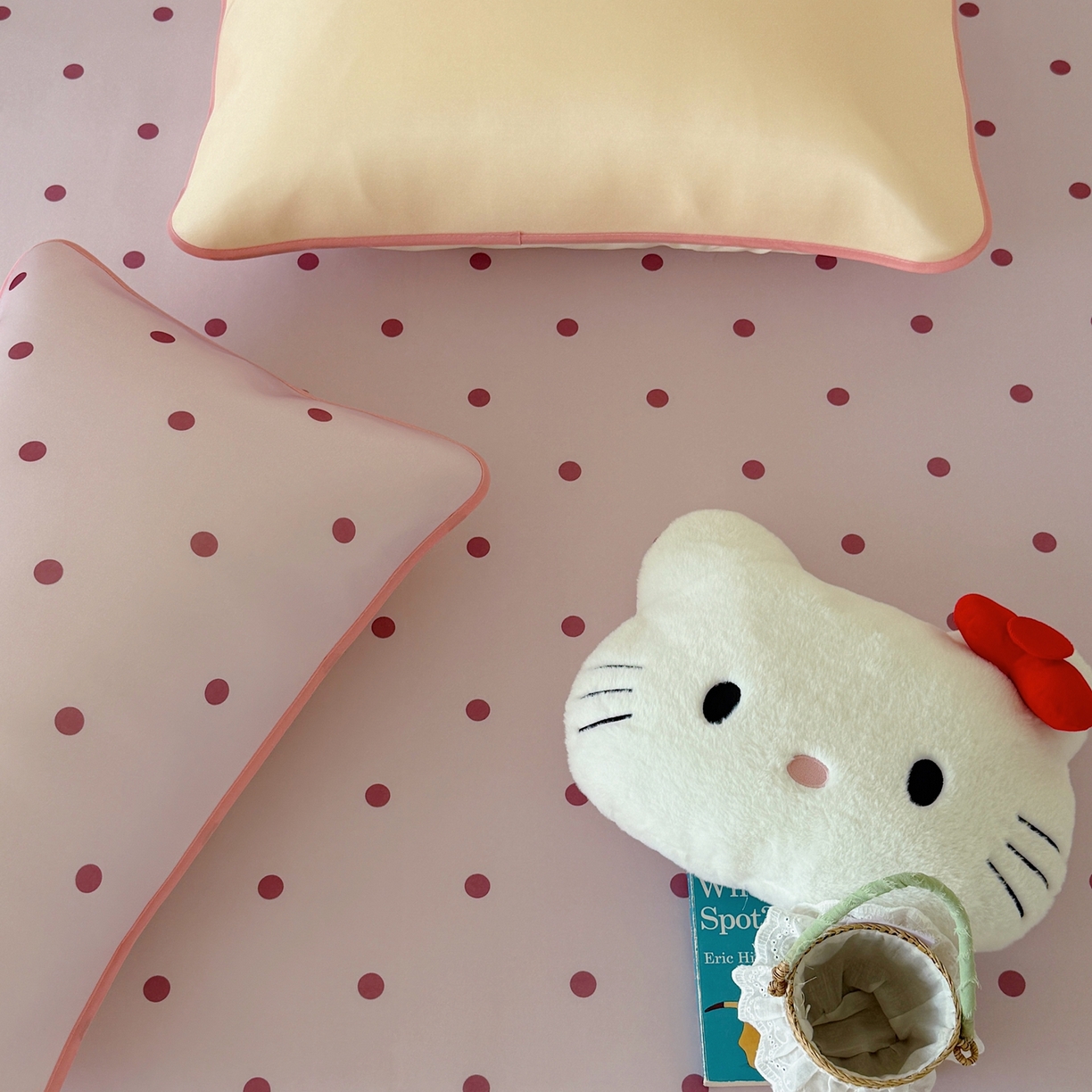 91家纺网 家纺一手货源 找家纺 美乐迪家纺 2026春夏新款水光冰丝凉席席子-波点系列 波点粉