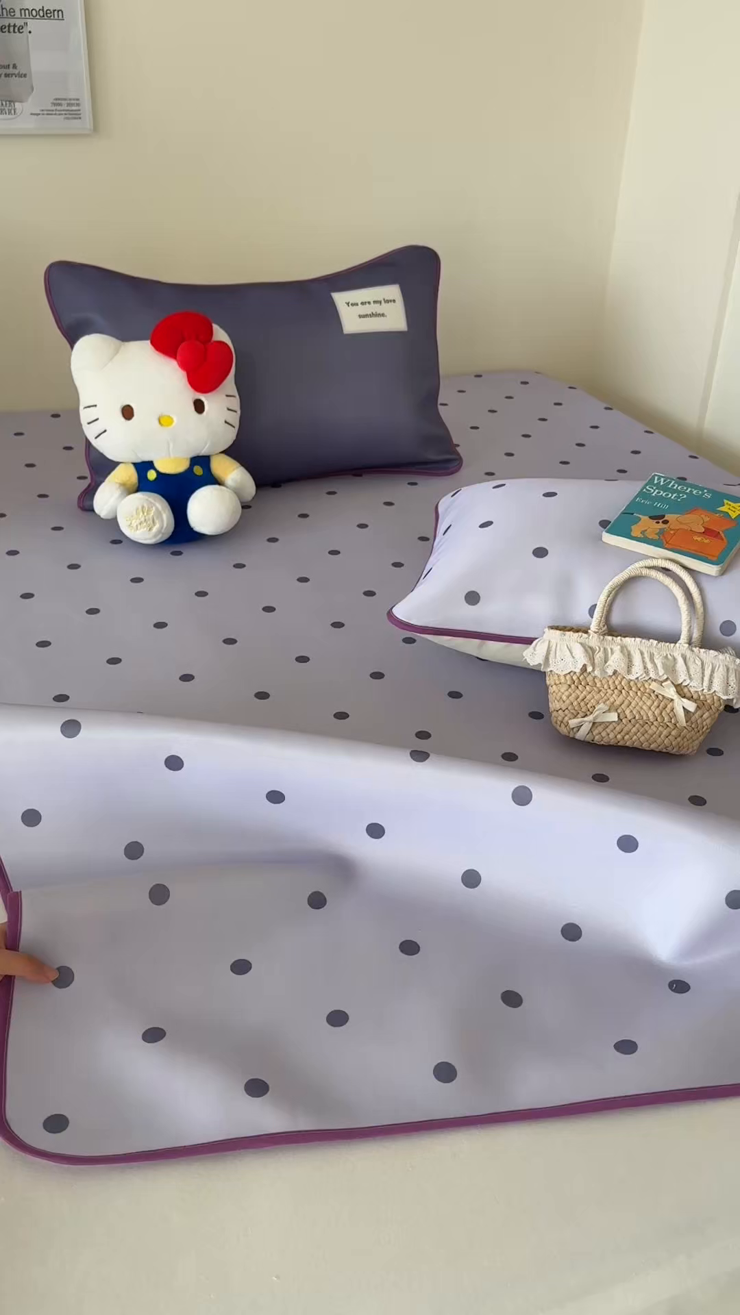 91家纺网 家纺一手货源 找家纺 美乐迪家纺 2026春夏新款水光冰丝凉席席子-波点系列 波点紫