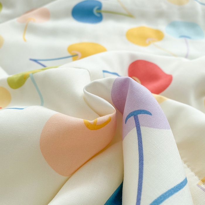 91家纺网 家纺一手货源 找家纺 天瑜家纺 2026新款棉绸夏被苏香绸舒香绸夏凉被人造棉空调被 七彩樱桃米