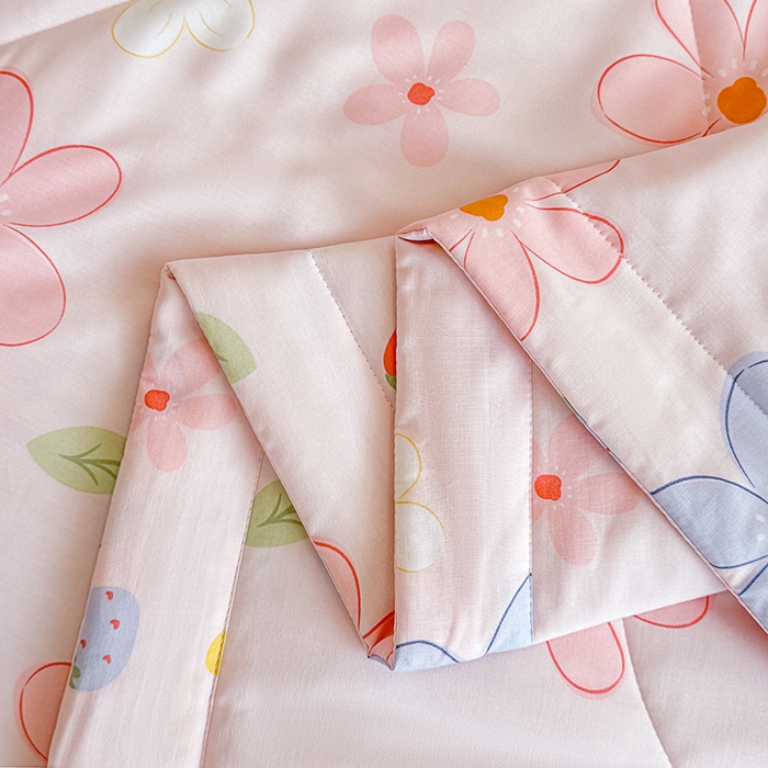 91家纺网 家纺一手货源 找家纺 天瑜家纺 2026新款棉绸夏被苏香绸舒香绸夏凉被人造棉空调被 花香 粉