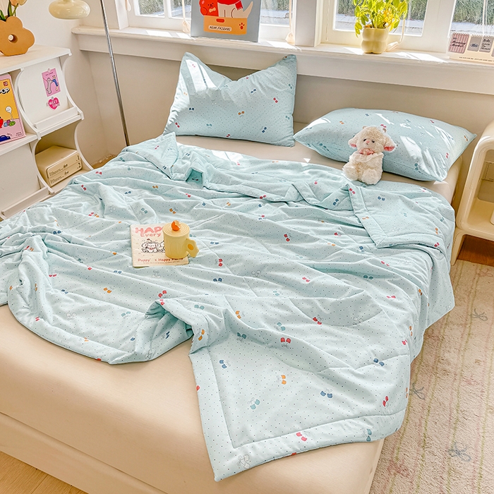 91家纺网 家纺一手货源 找家纺 天瑜家纺 2026新款棉绸夏被苏香绸舒香绸夏凉被人造棉空调被 爱恋 蓝