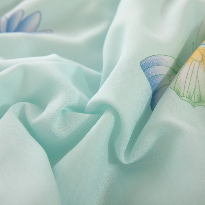 91家纺网 家纺一手货源 找家纺 天瑜家纺 2026新款棉绸夏被苏香绸舒香绸夏凉被人造棉空调被 彩蝶 蓝