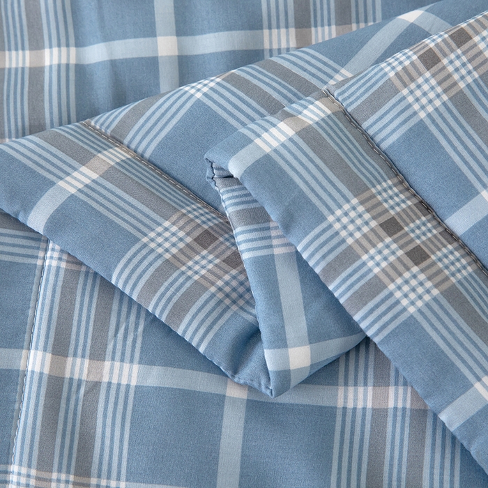 91家纺网 家纺一手货源 找家纺 天瑜家纺 2026新款棉绸夏被苏香绸舒香绸夏凉被人造棉空调被 格调 蓝