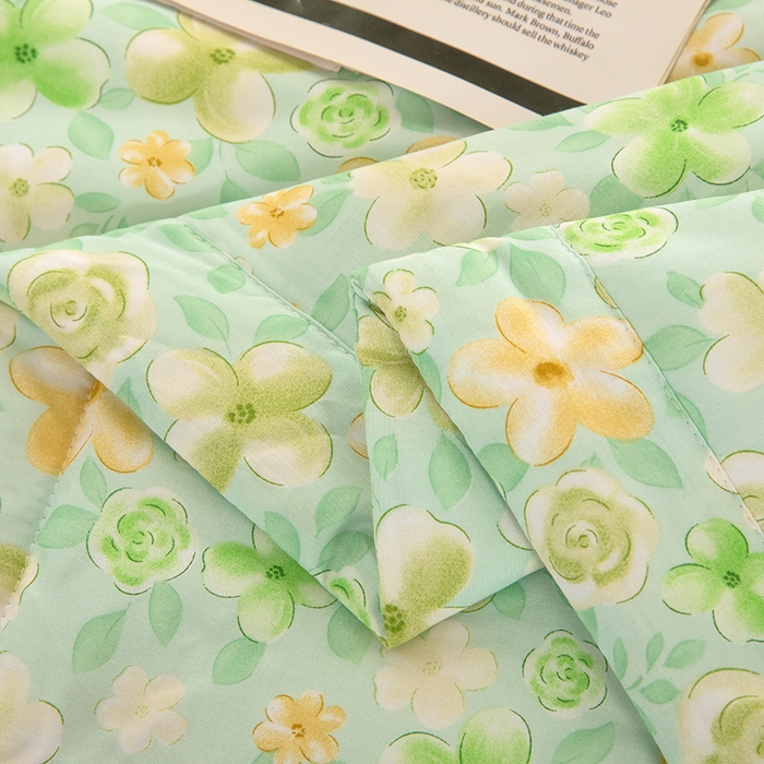 91家纺网 家纺一手货源 找家纺 天瑜家纺 2026新款棉绸夏被苏香绸舒香绸夏凉被人造棉空调被 花语 绿