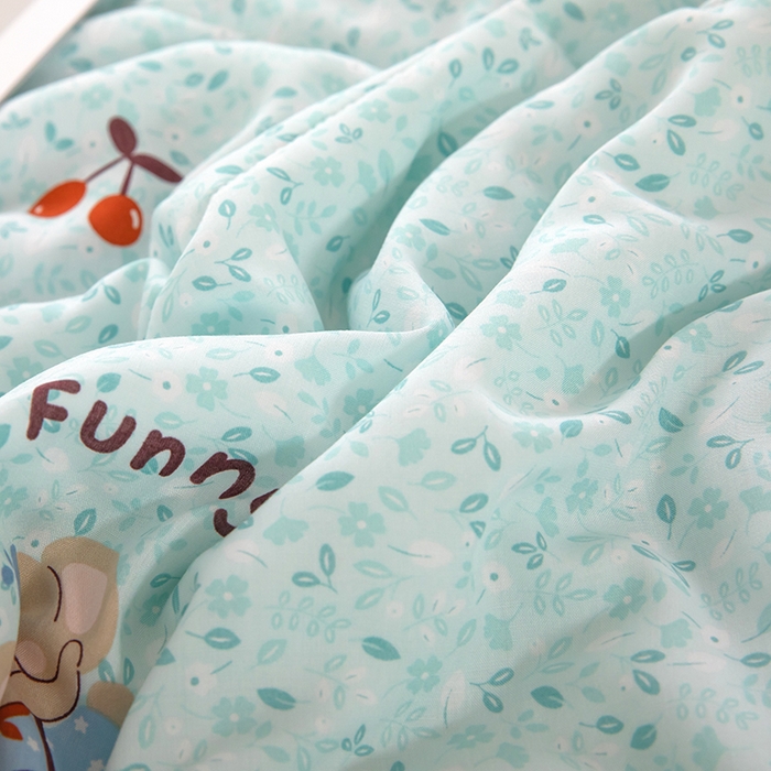 91家纺网 家纺一手货源 找家纺 天瑜家纺 2026新款棉绸夏被苏香绸舒香绸夏凉被人造棉空调被 可爱小象