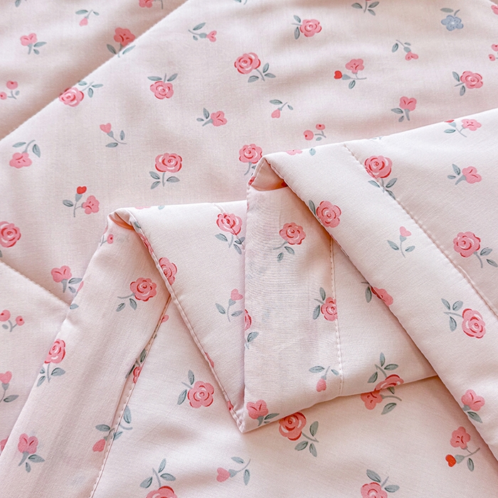 91家纺网 家纺一手货源 找家纺 天瑜家纺 2026新款棉绸夏被苏香绸舒香绸夏凉被人造棉空调被 小花 粉