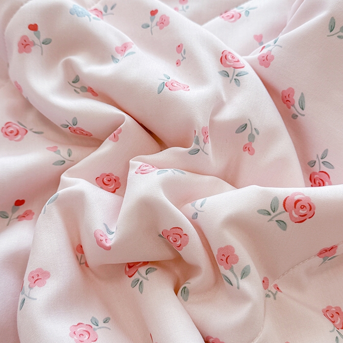 91家纺网 家纺一手货源 找家纺 天瑜家纺 2026新款棉绸夏被苏香绸舒香绸夏凉被人造棉空调被 小花 粉