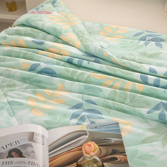 91家纺网 家纺一手货源 找家纺 天瑜家纺 2026新款棉绸夏被苏香绸舒香绸夏凉被人造棉空调被 叶叶情深