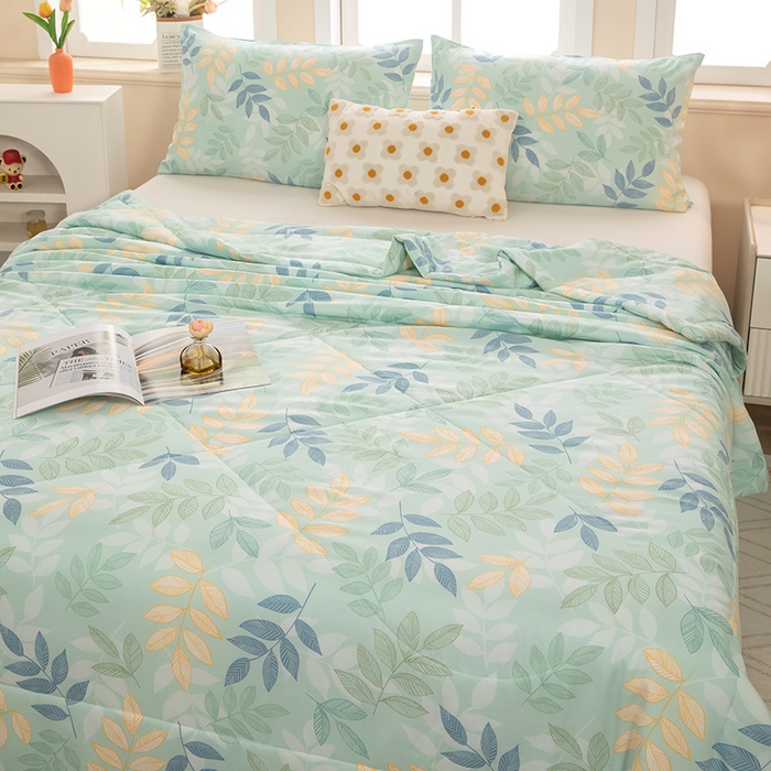 91家纺网 家纺一手货源 找家纺 天瑜家纺 2026新款棉绸夏被苏香绸舒香绸夏凉被人造棉空调被 叶叶情深