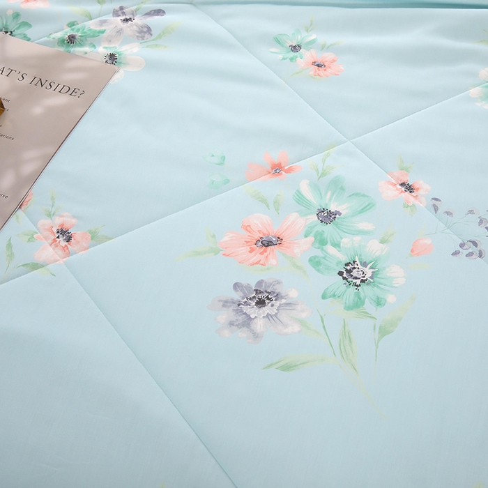 91家纺网 家纺一手货源 找家纺 天瑜家纺 2026新款棉绸夏被苏香绸舒香绸夏凉被人造棉空调被 韵彩 蓝