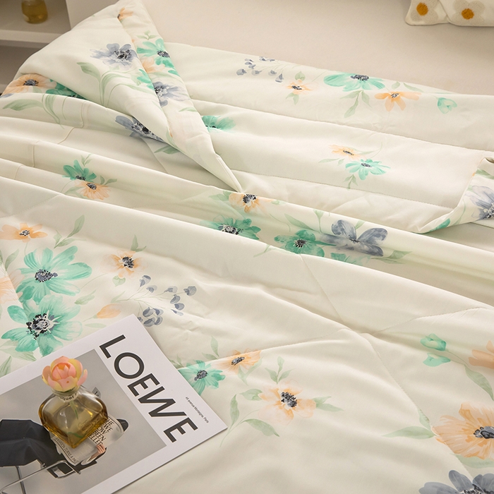 91家纺网 家纺一手货源 找家纺 天瑜家纺 2026新款棉绸夏被苏香绸舒香绸夏凉被人造棉空调被 韵彩 米