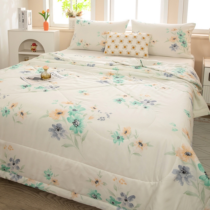 91家纺网 家纺一手货源 找家纺 天瑜家纺 2026新款棉绸夏被苏香绸舒香绸夏凉被人造棉空调被 韵彩 米