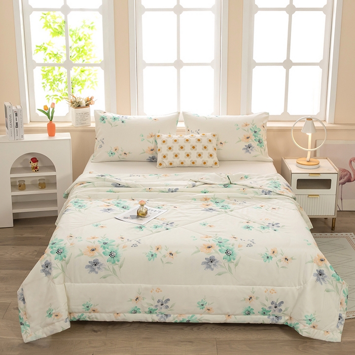 91家纺网 家纺一手货源 找家纺 天瑜家纺 2026新款棉绸夏被苏香绸舒香绸夏凉被人造棉空调被 韵彩 米