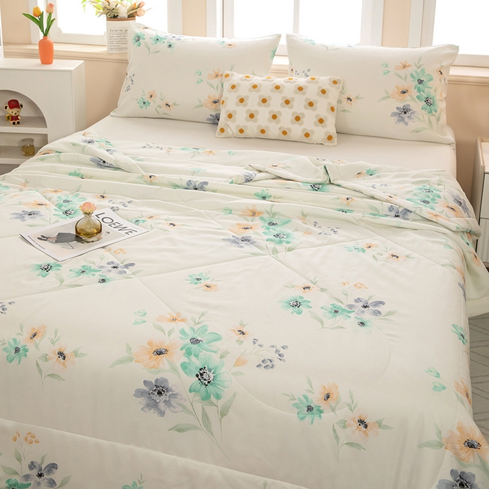 91家纺网 家纺一手货源 找家纺 天瑜家纺 2026新款棉绸夏被苏香绸舒香绸夏凉被人造棉空调被 韵彩 米