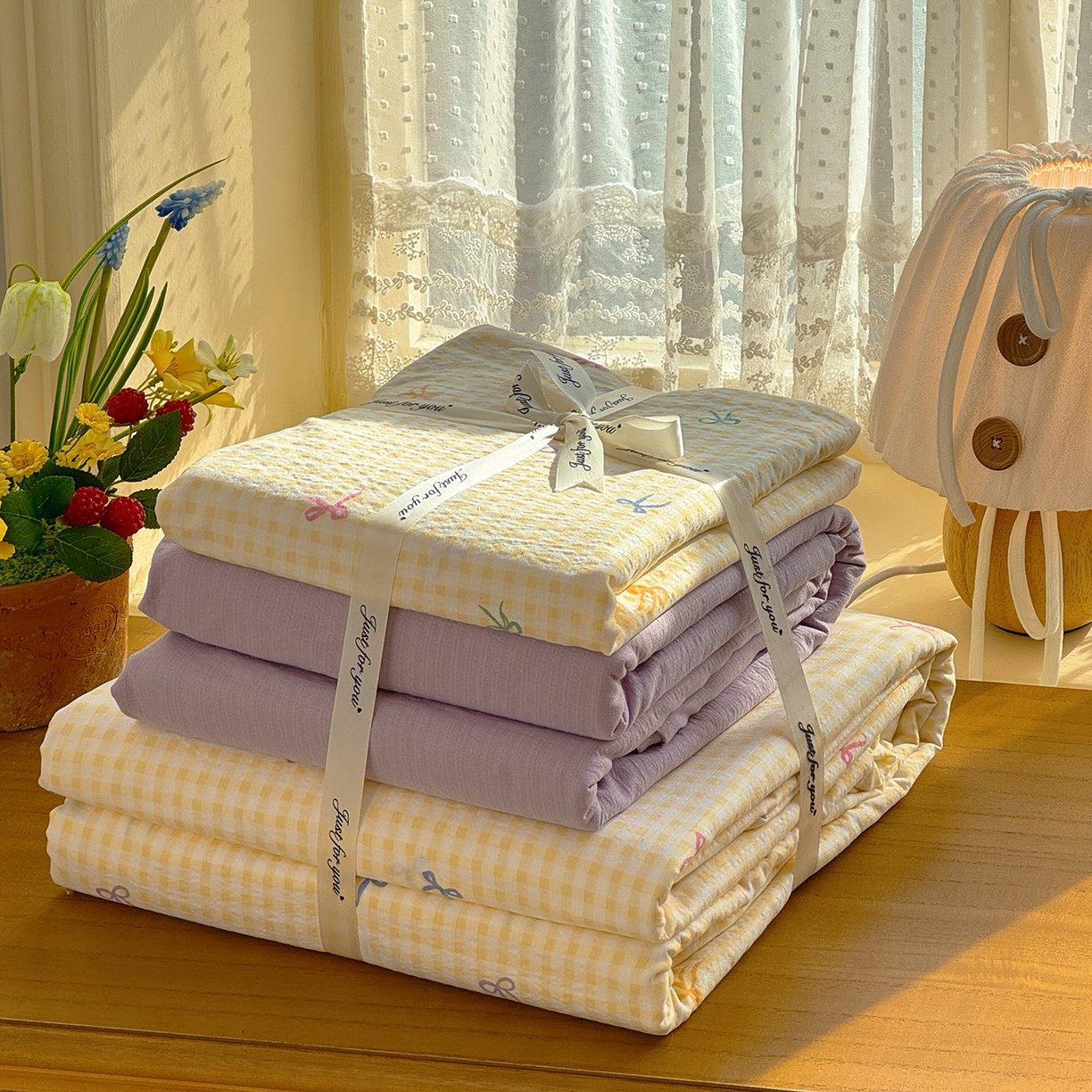 91家纺网 家纺一手货源 找家纺 （总）多品家纺 2026年奶呼呼云感双层纱四件套