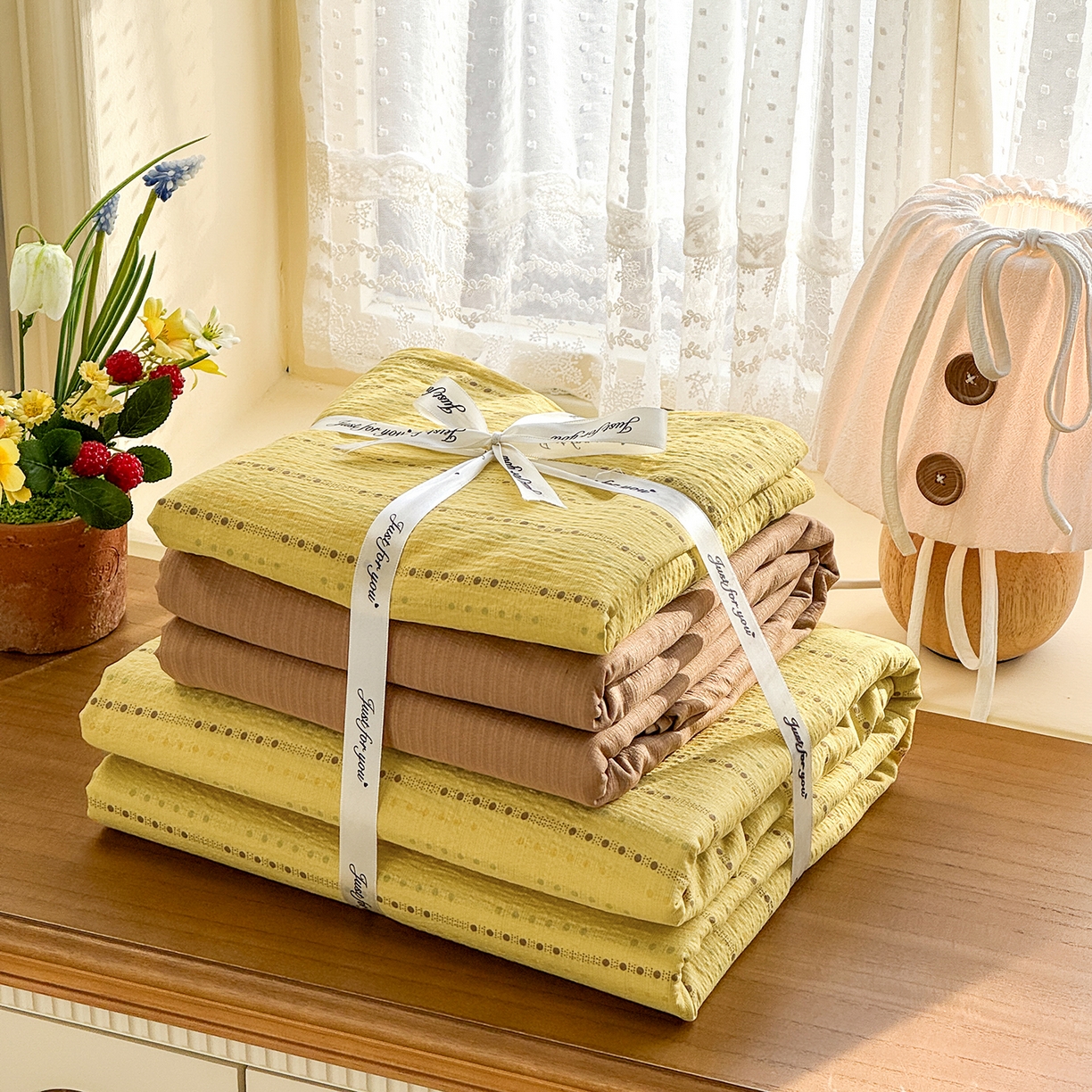 91家纺网 家纺一手货源 找家纺 （总）多品家纺 2026年奶呼呼云感双层纱四件套