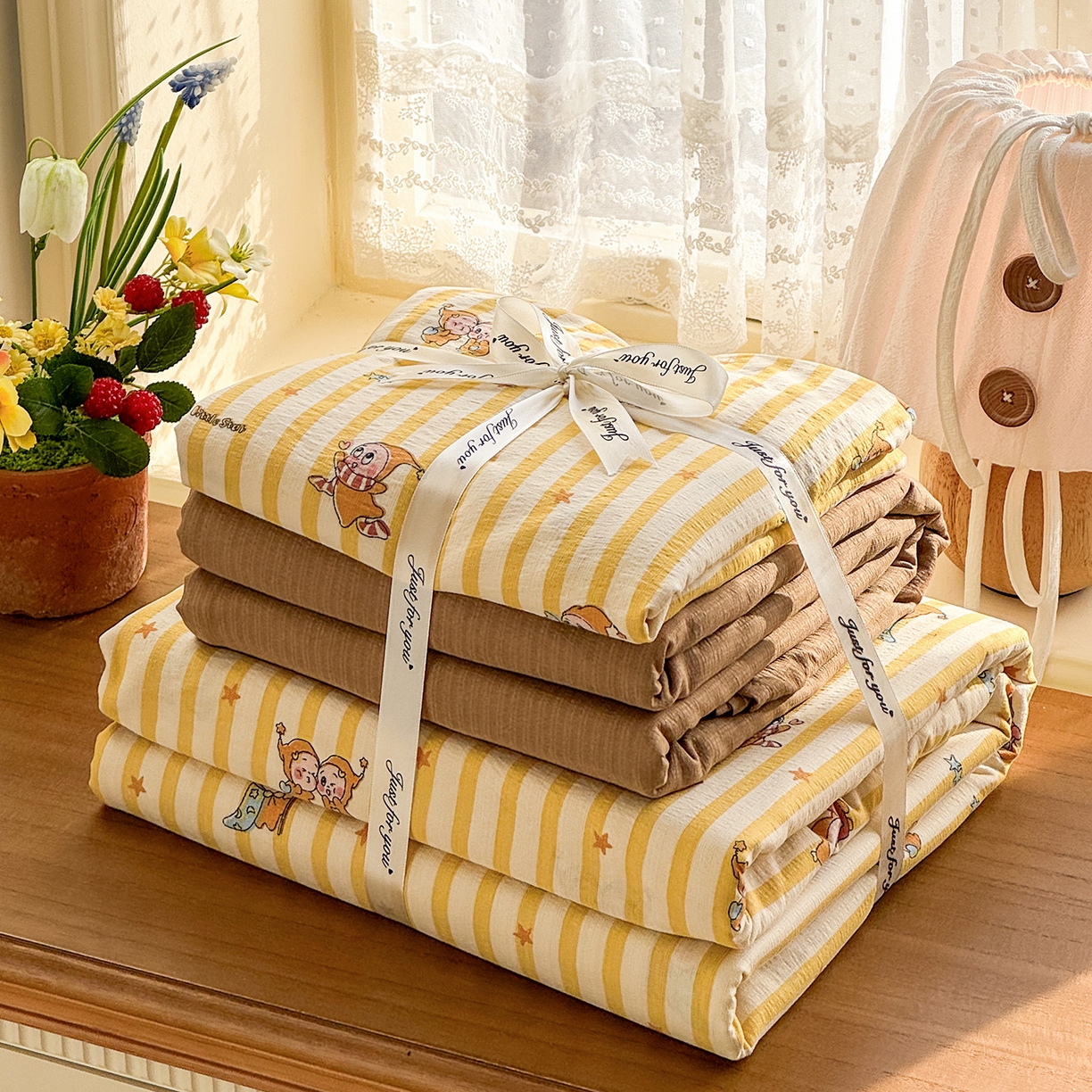 91家纺网 家纺一手货源 找家纺 （总）多品家纺 2026年奶呼呼云感双层纱四件套