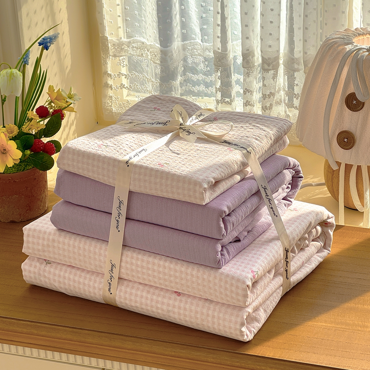 91家纺网 家纺一手货源 找家纺 （总）多品家纺 2026年奶呼呼云感双层纱四件套