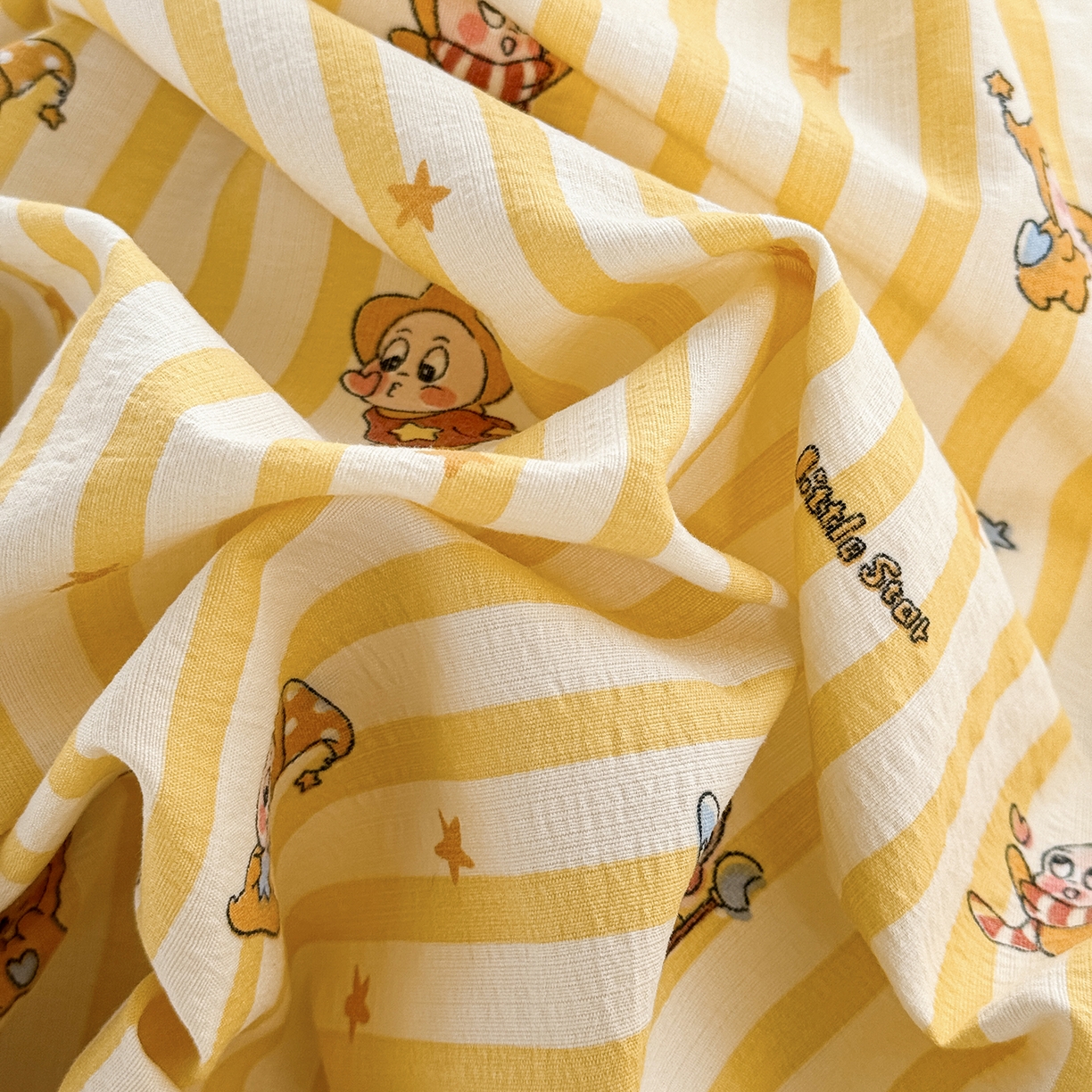 91家纺网 家纺一手货源 找家纺 多品家纺 2026年奶呼呼云感双层纱四件套 橘夏