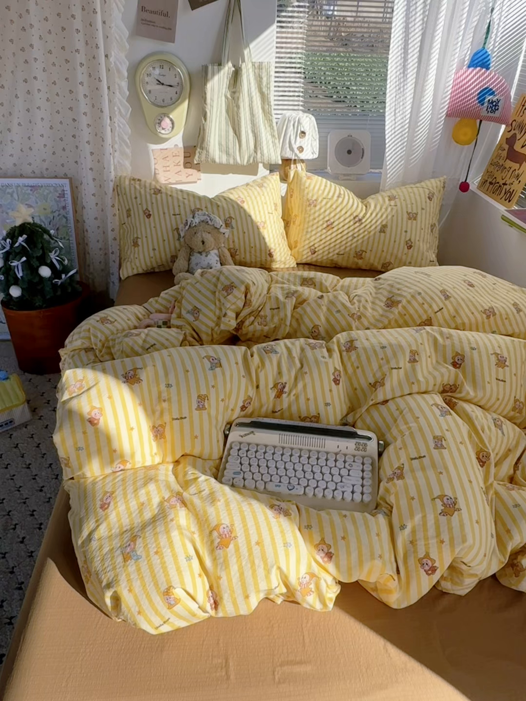 91家纺网 家纺一手货源 找家纺 多品家纺 2026年奶呼呼云感双层纱四件套 橘夏