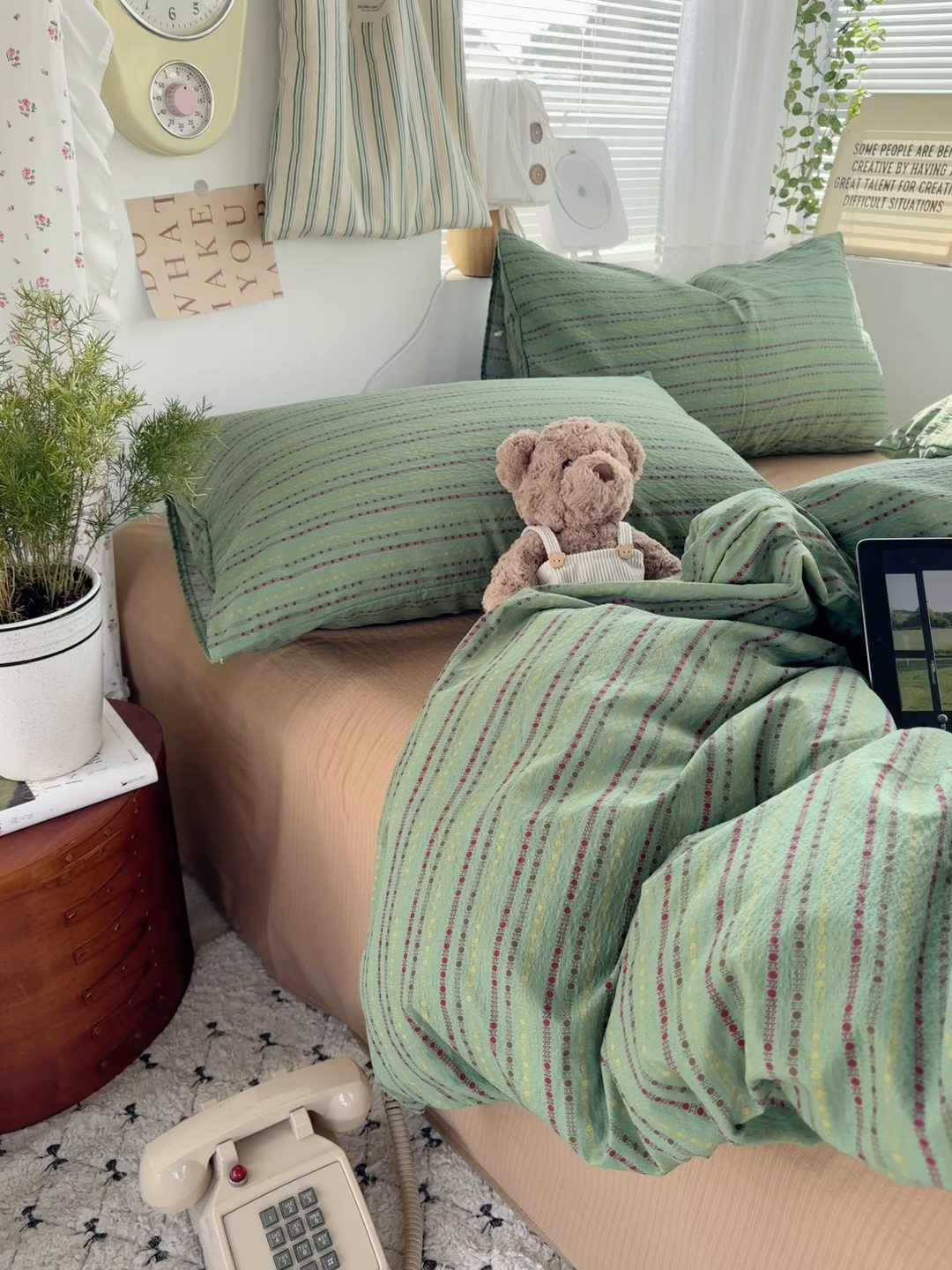 91家纺网 家纺一手货源 找家纺 多品家纺 2026年奶呼呼云感双层纱四件套 薄荷青柚