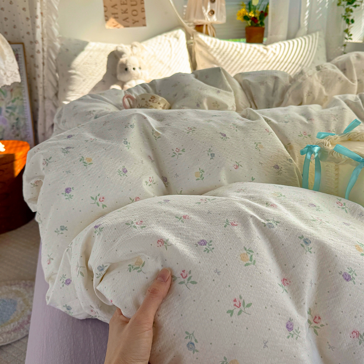 91家纺网 家纺一手货源 找家纺 （总）多品家纺 2026年奶呼呼云感双层纱单被套 被套单件