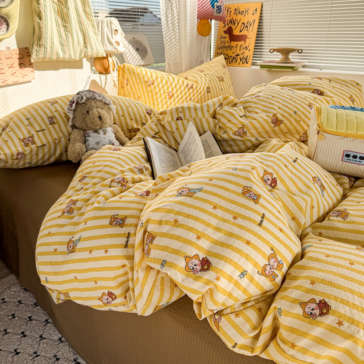 91家纺网 家纺一手货源 找家纺 多品家纺 2026年奶呼呼云感双层纱单被套 被套单件 橘夏