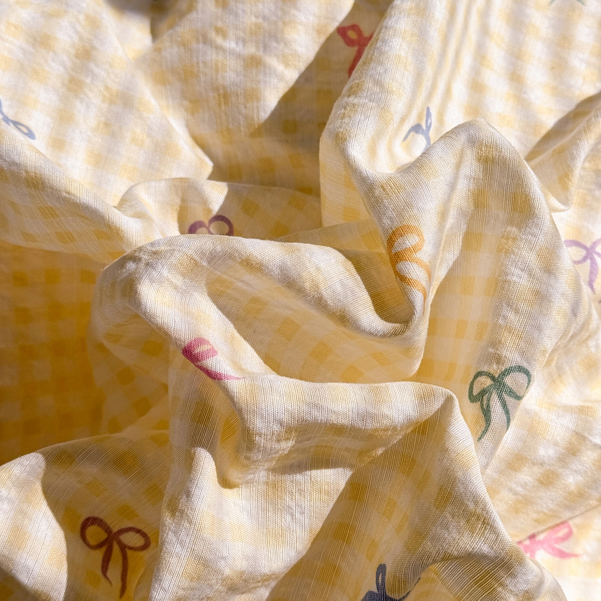 91家纺网 家纺一手货源 找家纺 多品家纺 2026年奶呼呼云感双层纱单被套 被套单件 元气蝴蝶结