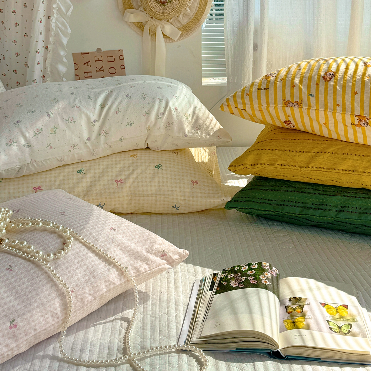 91家纺网 家纺一手货源 找家纺 （总）多品家纺 2026春夏新款超柔奶呼呼双层纱枕套 枕套单件