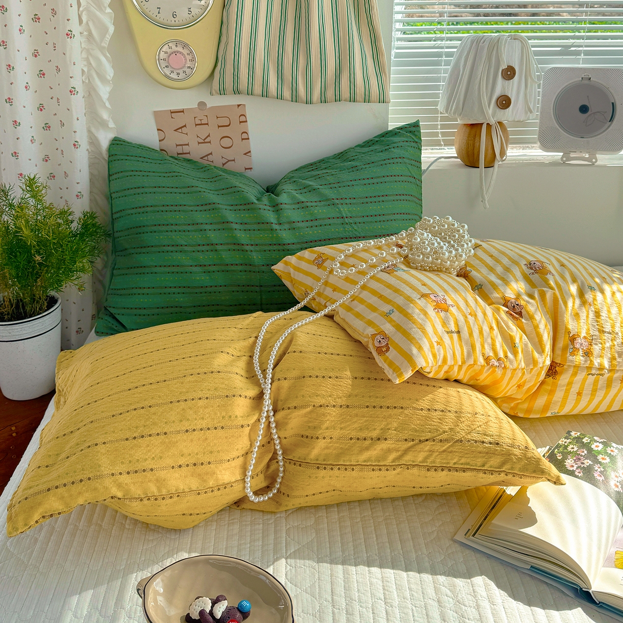 91家纺网 家纺一手货源 找家纺 多品家纺 2026春夏新款超柔奶呼呼双层纱枕套 枕套单件 组合图仅供展示不可下单