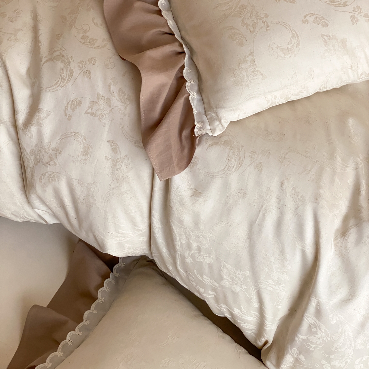 91家纺网 家纺一手货源 找家纺 玉宇阁家居 2026新款色织棉麻大提花四件套-花边款 花边款-植屿