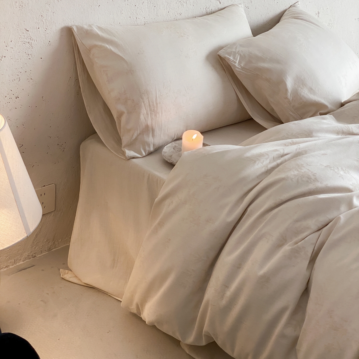 91家纺网 家纺一手货源 找家纺 玉宇阁家居 2026新款色织棉麻大提花四件套-简约款 简约款-匆匆