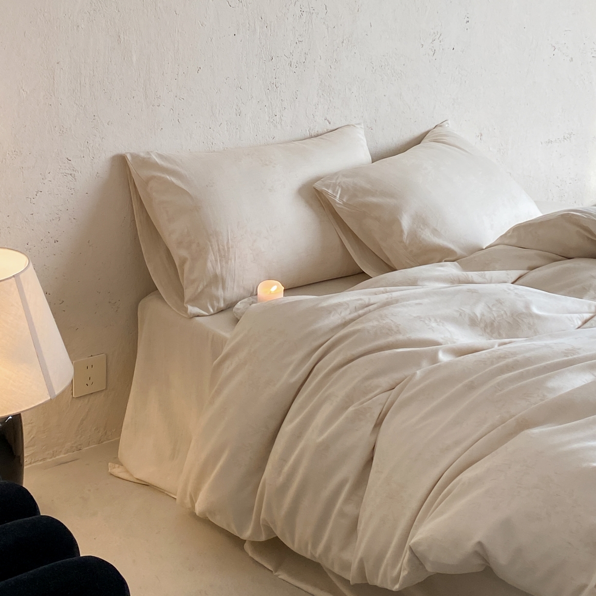 91家纺网 家纺一手货源 找家纺 （总）玉宇阁家居 2026新款色织棉麻大提花四件套-简约款