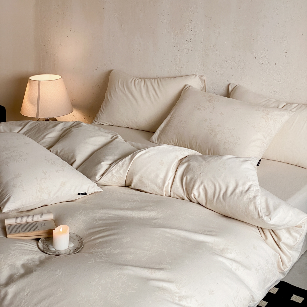 91家纺网 家纺一手货源 找家纺 玉宇阁家居 2026新款色织棉麻大提花四件套-简约款 简约款-匆匆