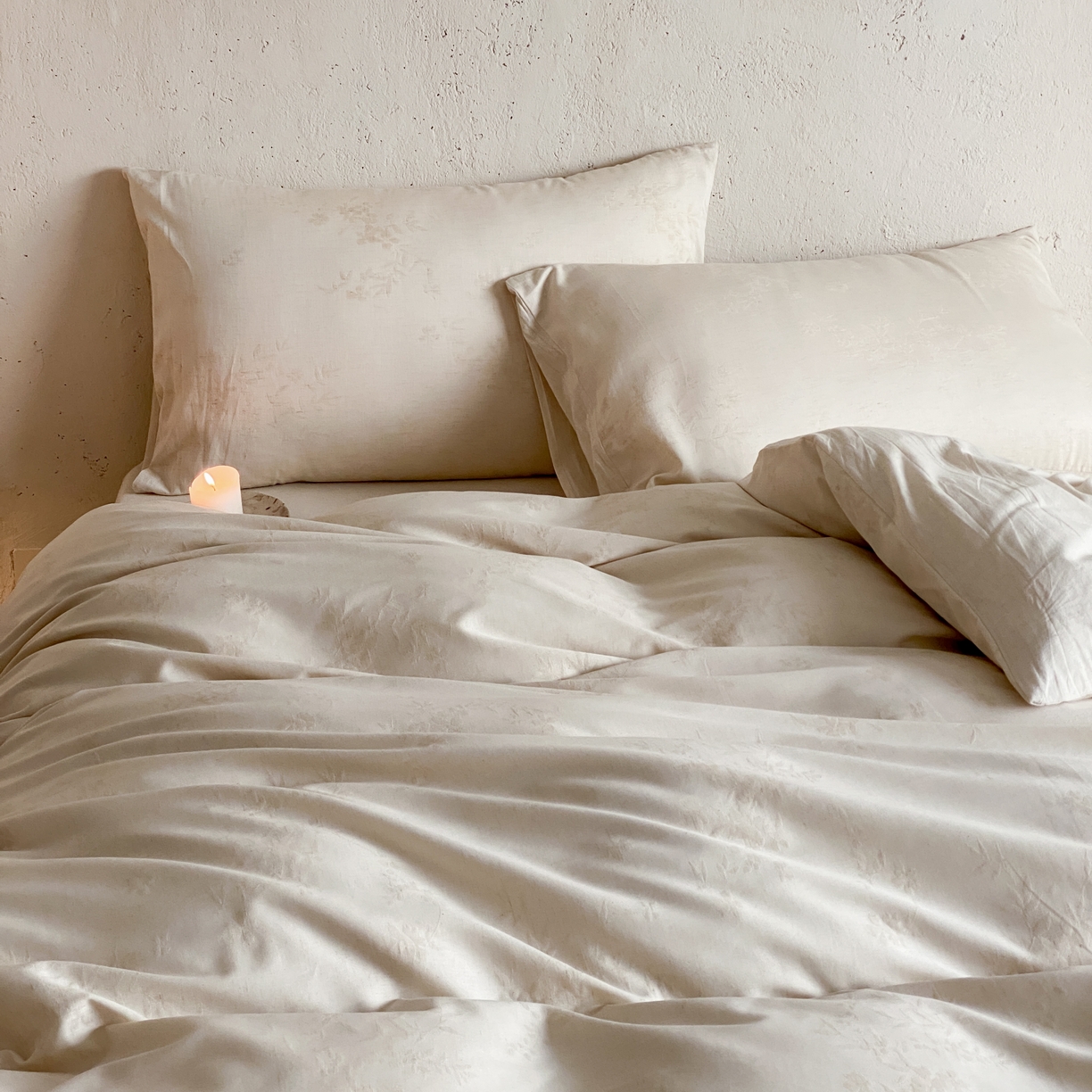 91家纺网 家纺一手货源 找家纺 玉宇阁家居 2026新款色织棉麻大提花四件套-简约款 简约款-匆匆