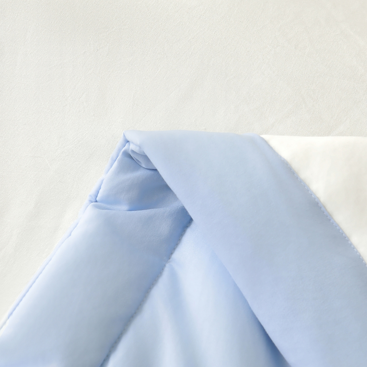 91家纺网 家纺一手货源 找家纺 晓时候 2026春夏新款纯色水洗棉双拼夏被新疆棉花被夏凉被空调被被子被芯-素夏 素夏-白蓝