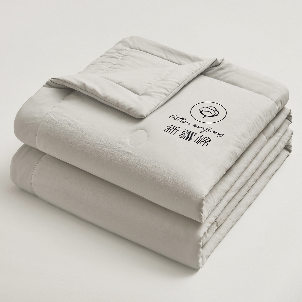 91家纺网 家纺一手货源 找家纺 晓时候 2026春夏新款纯色水洗棉双拼夏被新疆棉花被夏凉被空调被被子被芯-素夏 素夏-浅灰
