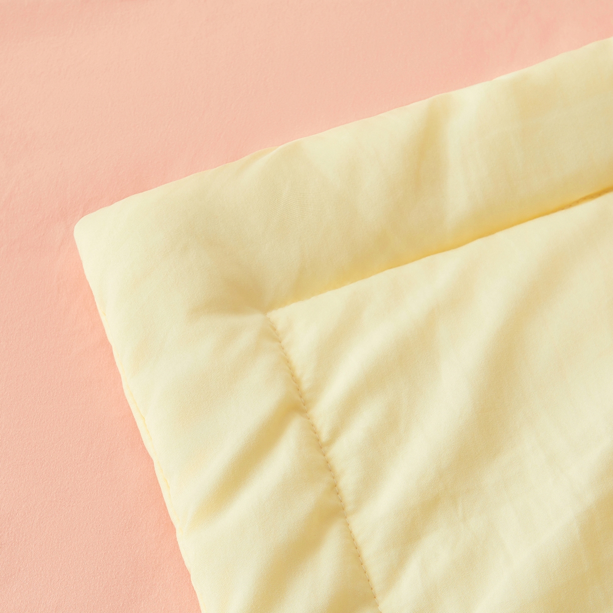 91家纺网 家纺一手货源 找家纺 晓时候 2026春夏新款纯色水洗棉双拼夏被新疆棉花被夏凉被空调被被子被芯-素夏 素夏-粉黄