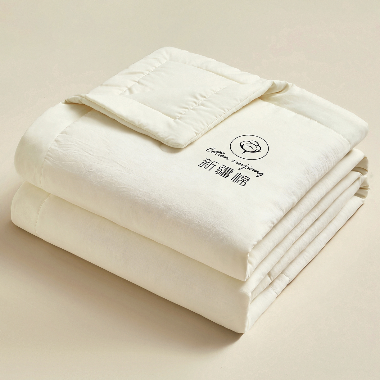 91家纺网 家纺一手货源 找家纺 晓时候 2026春夏新款纯色水洗棉双拼夏被新疆棉花被夏凉被空调被被子被芯-素夏 素夏-奶白